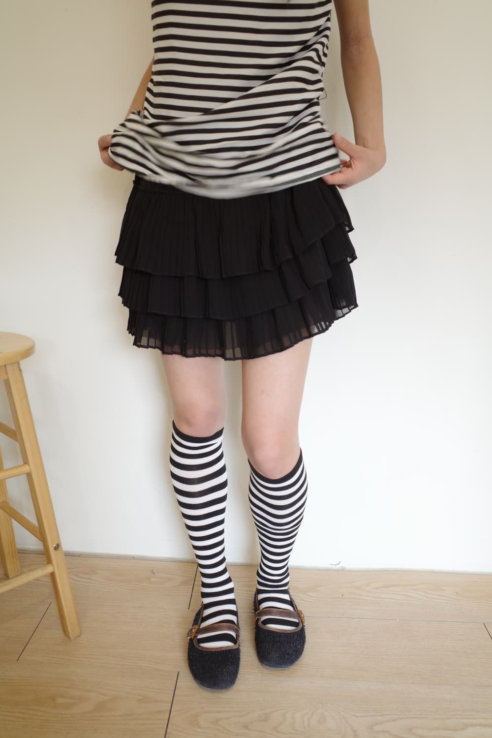 Stripe pleats ops 상품이미지4