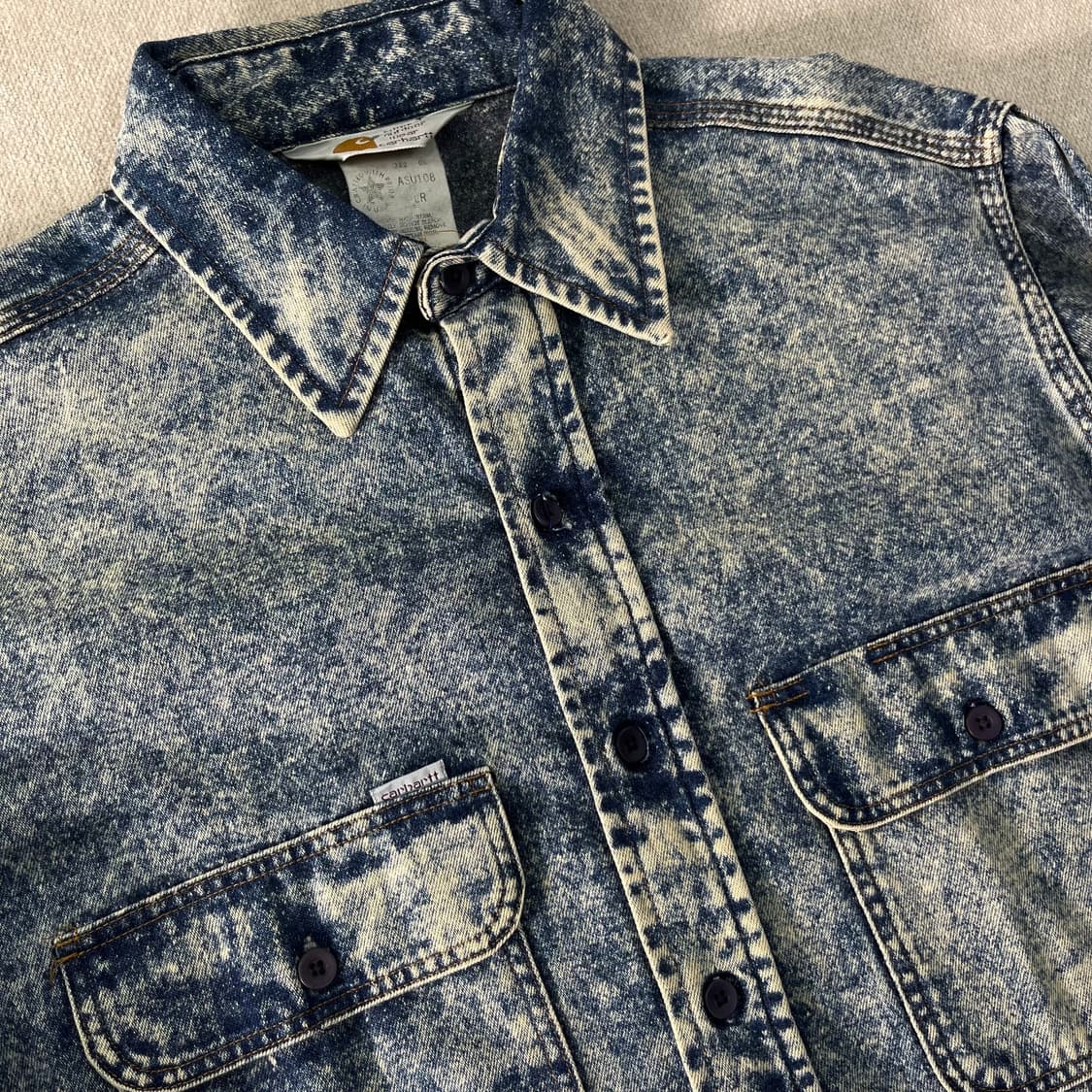 100 칼하트 애시드 데님 워싱 셔츠 자켓 상품이미지2