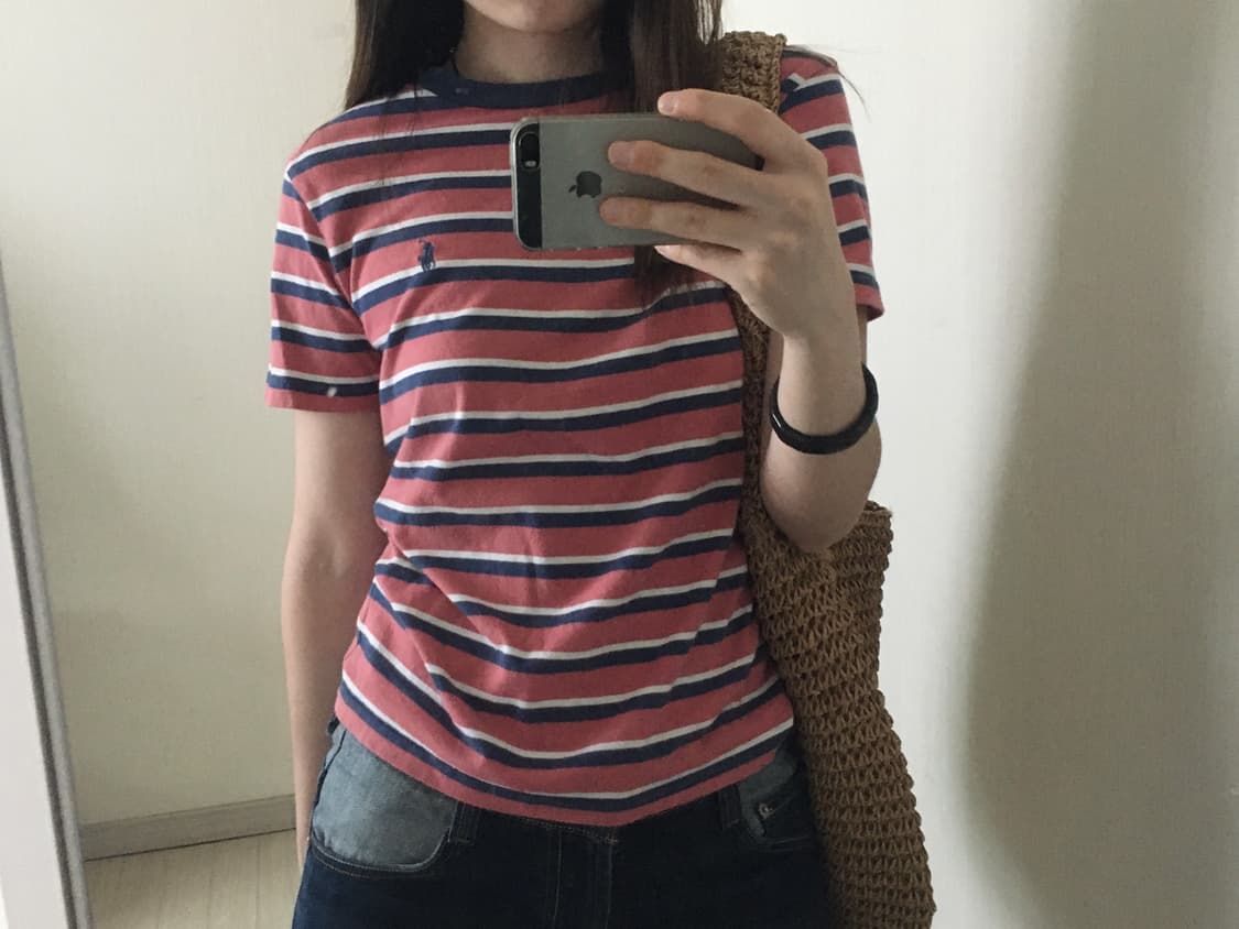 Polo stripe half shirts 상품이미지1