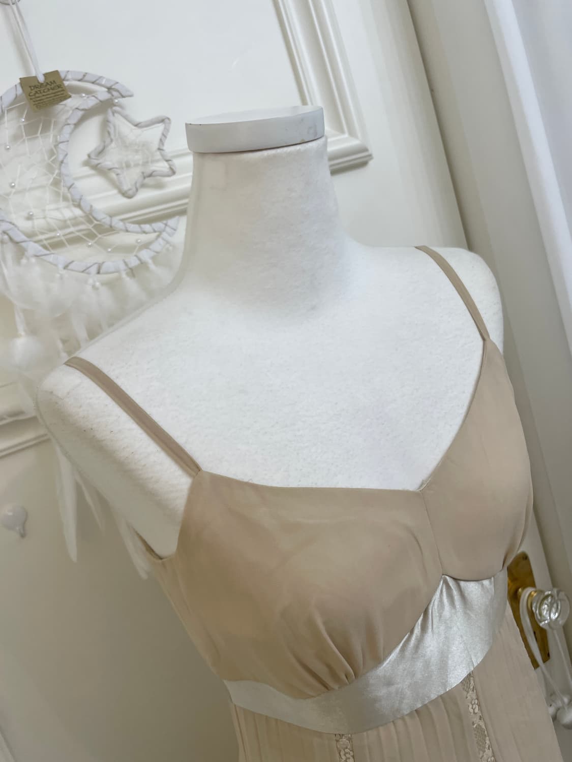 beige bust shirring lace pleats fairy 상품이미지8