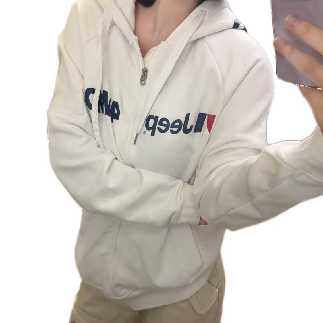 유일매물)대대장 지프 화이트 후드집업 상품이미지1