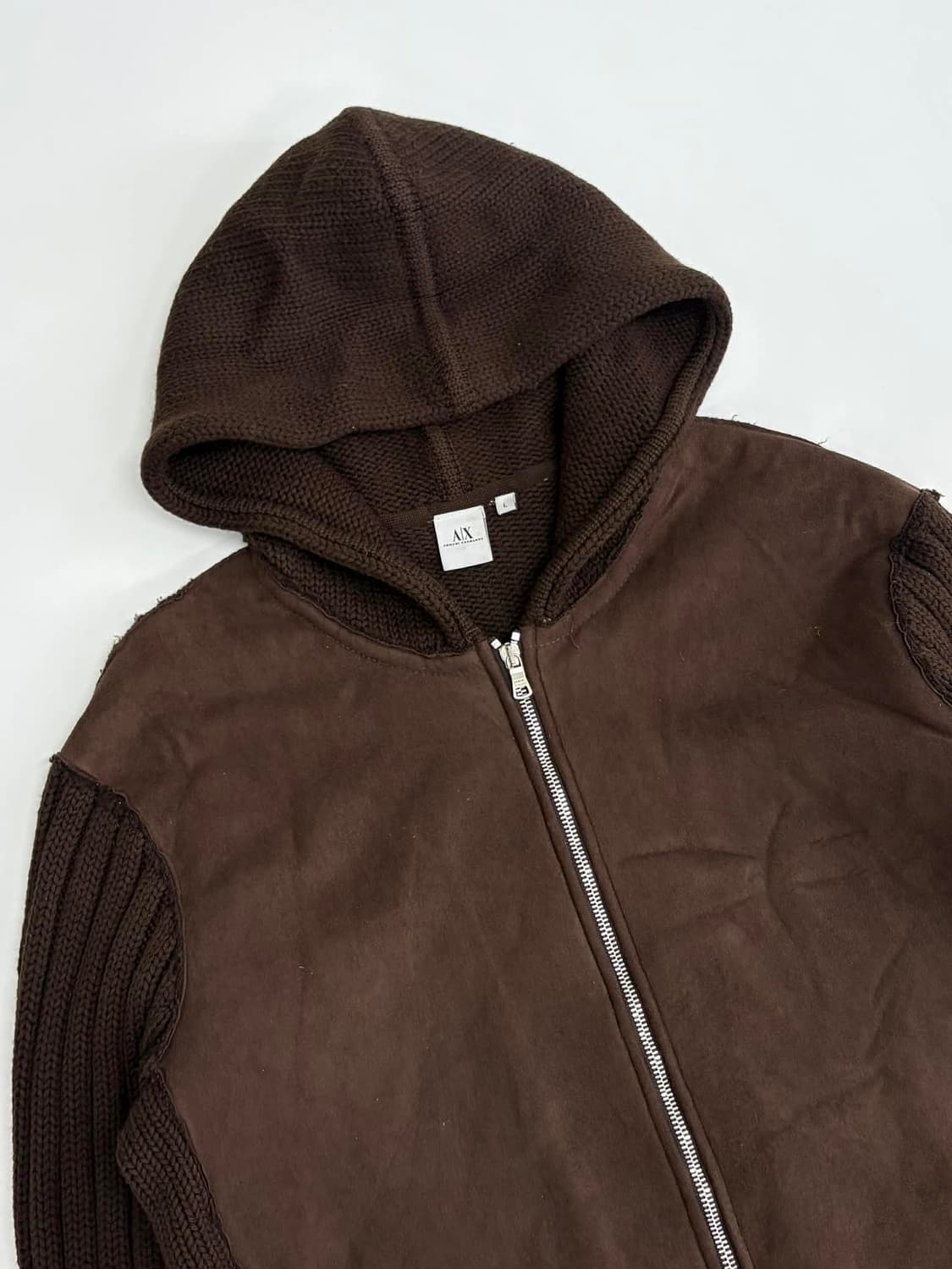 [L] 아르마니 익스체인지 스웨이드 니트 후드 집업 상품이미지4