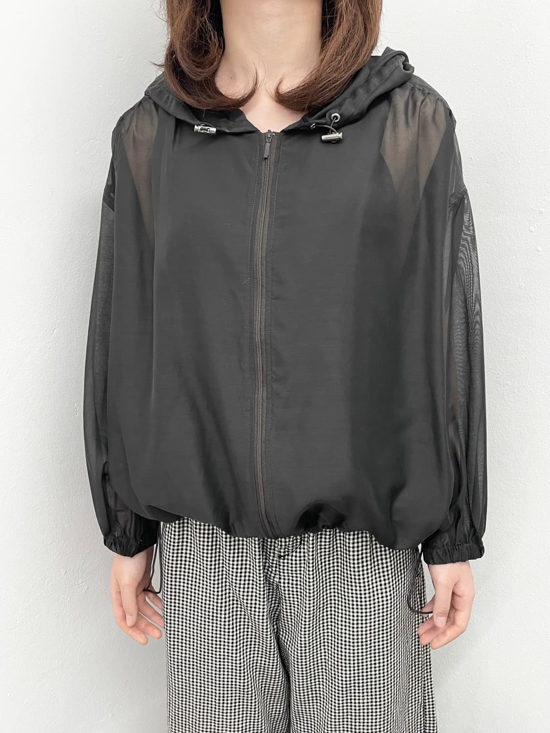 블랙 시어 스트링 자켓  상품이미지3