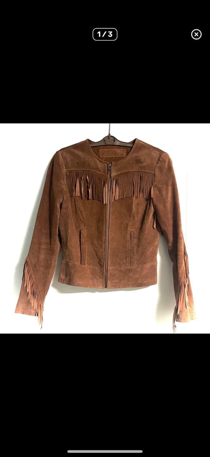 Western suede fringe jaket 상품이미지1