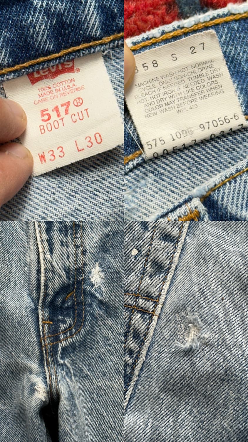 90's USA Made 빈티지 리바이스 517 부츠컷 상품이미지9