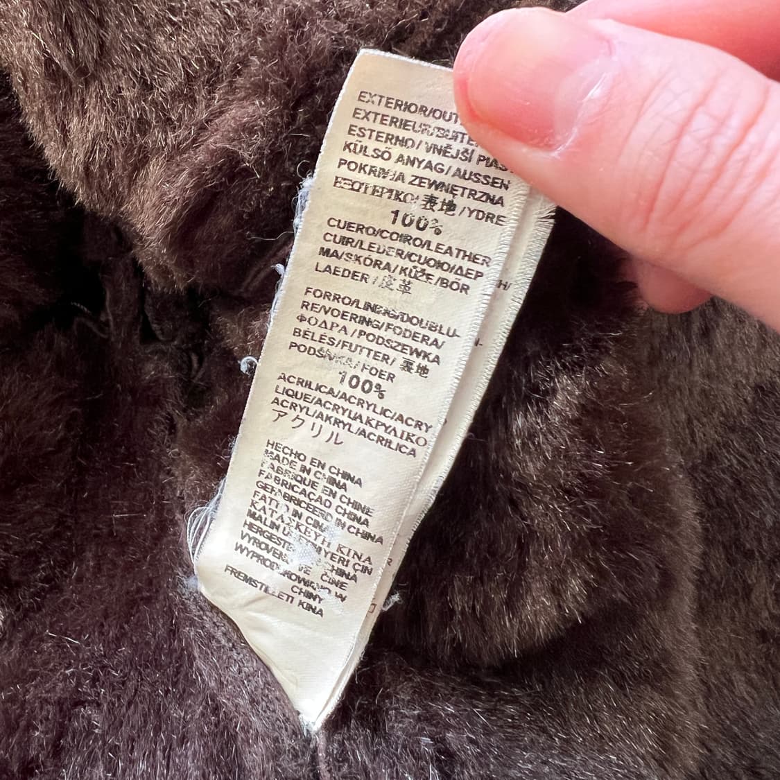 빈티지 다크 브라운 퍼 트리밍 레더 코트 상품이미지7