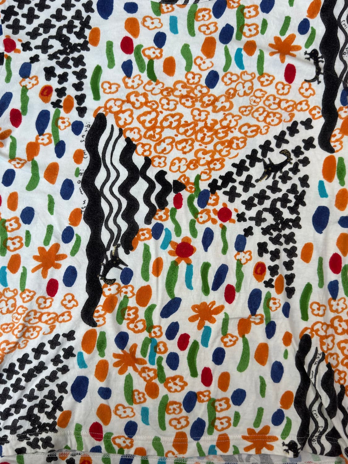 츠모리 치사토 멀티 컬러 아카이브 아트 프린트 티셔츠 상품이미지3