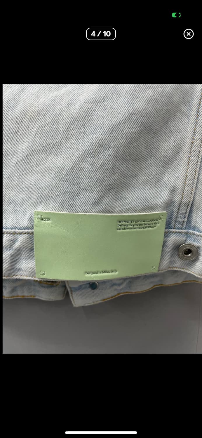 오프화이트 백 디아그 프린팅 데님자켓 A2865 상품이미지4