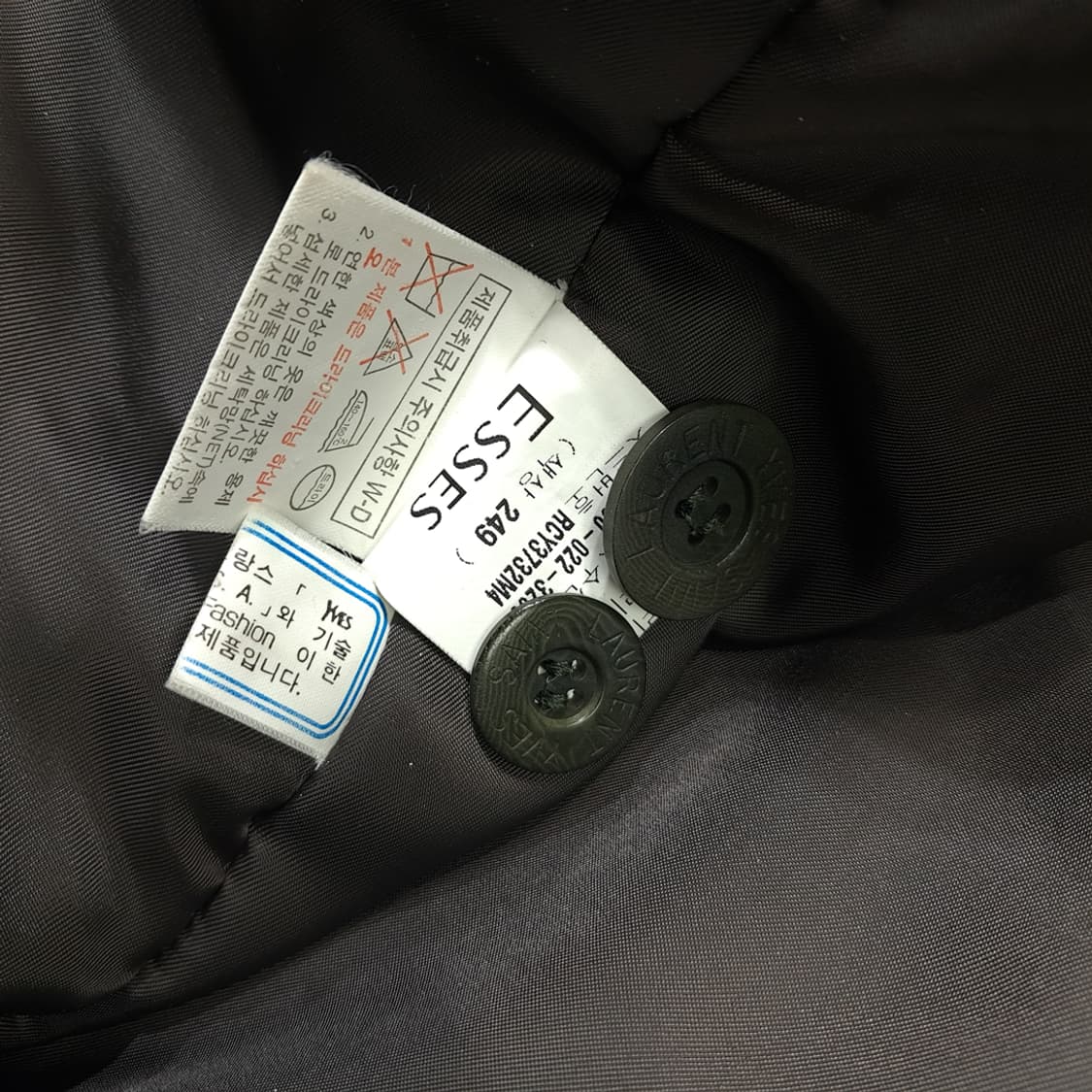 CN760 L 입생로랑 옴므 울 체크 보아카라 하프코트 상품이미지7