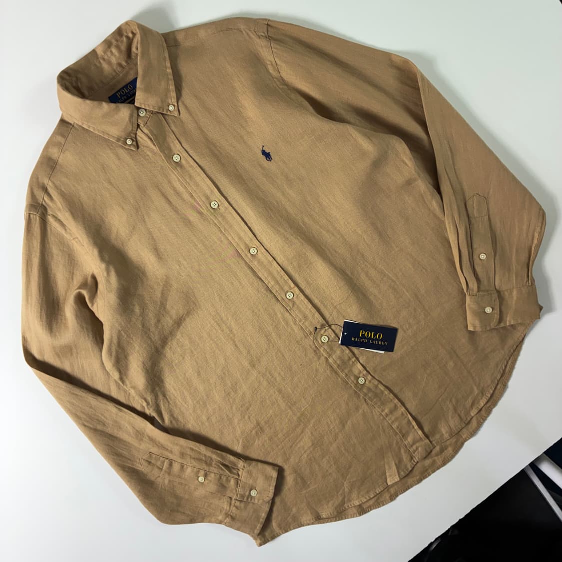 Polo  폴로 랄프로렌 신형 자수 린넨 베이지 데드스탁 셔츠  상품이미지2
