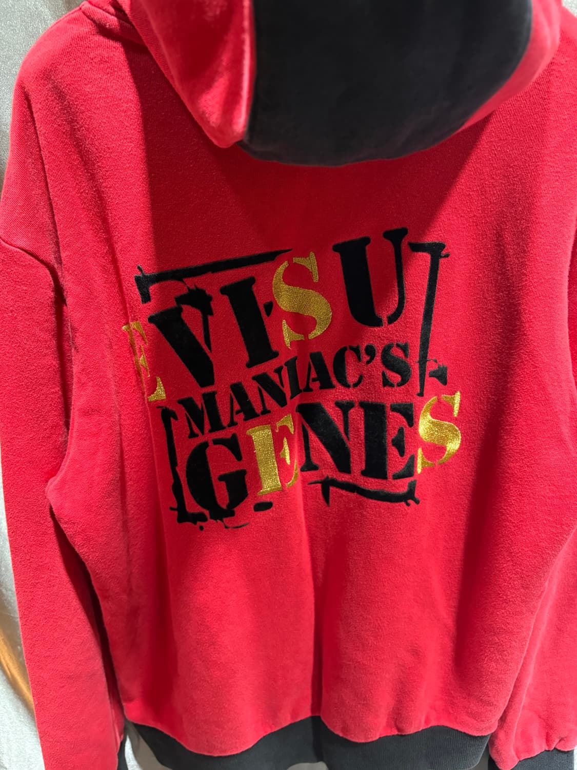 M EVISU 에비수 사선 골드로고 후드티 상품이미지6