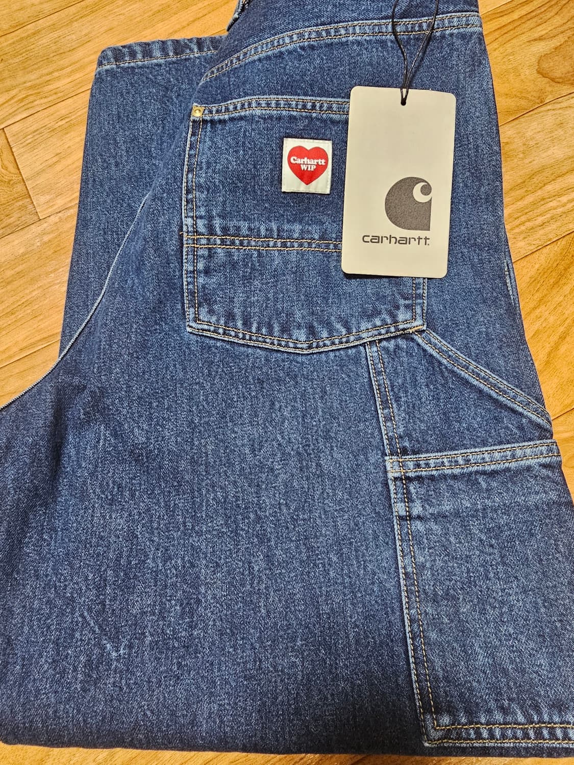 칼하트 WIP 내쉬 루즈 핏 더블 니 팬츠 블루 스톤 워시드 M 상품이미지1