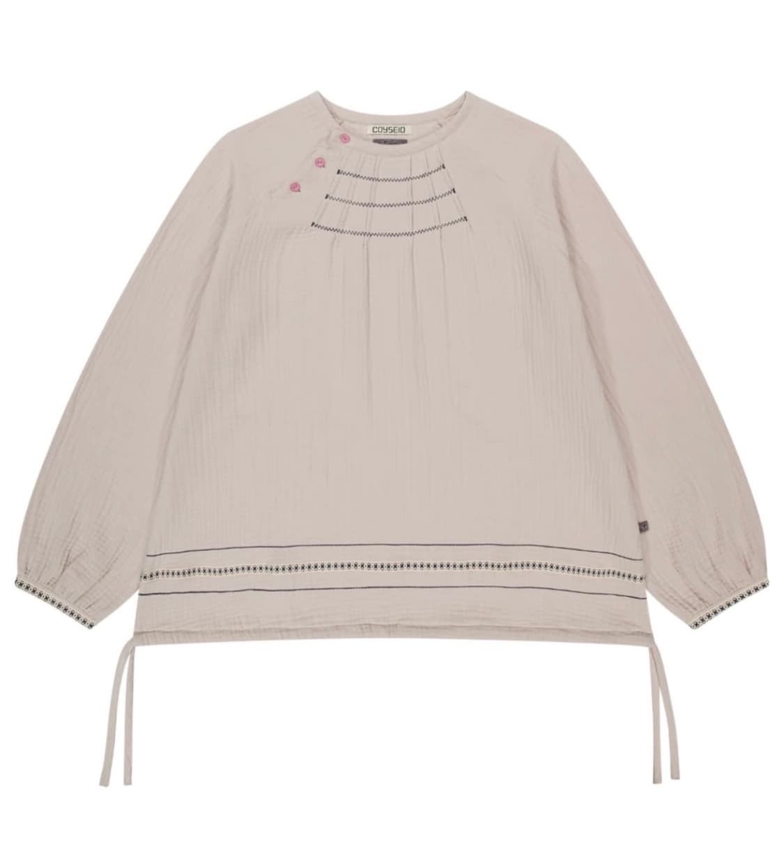 코이세이오 브라이스 지그재그 핀턱 블라우스 아이보리 상품이미지1