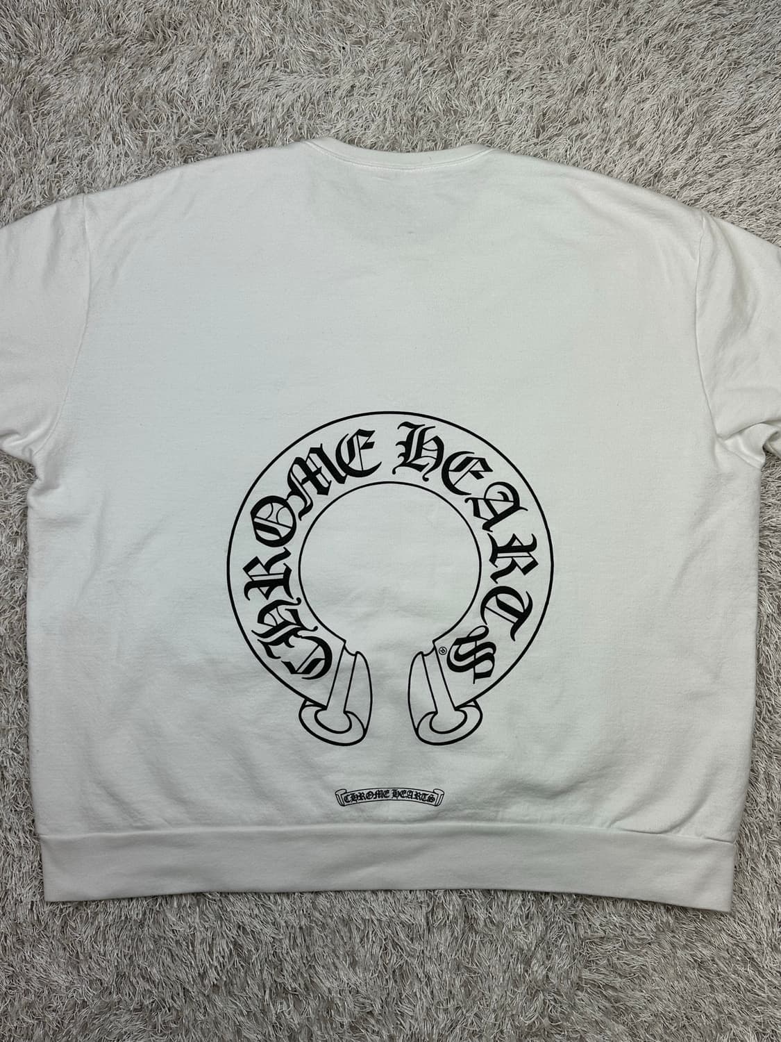 [L] 백화점판 정품 크롬하츠 홀스슈 로고 맨투맨 화이트 상품이미지3