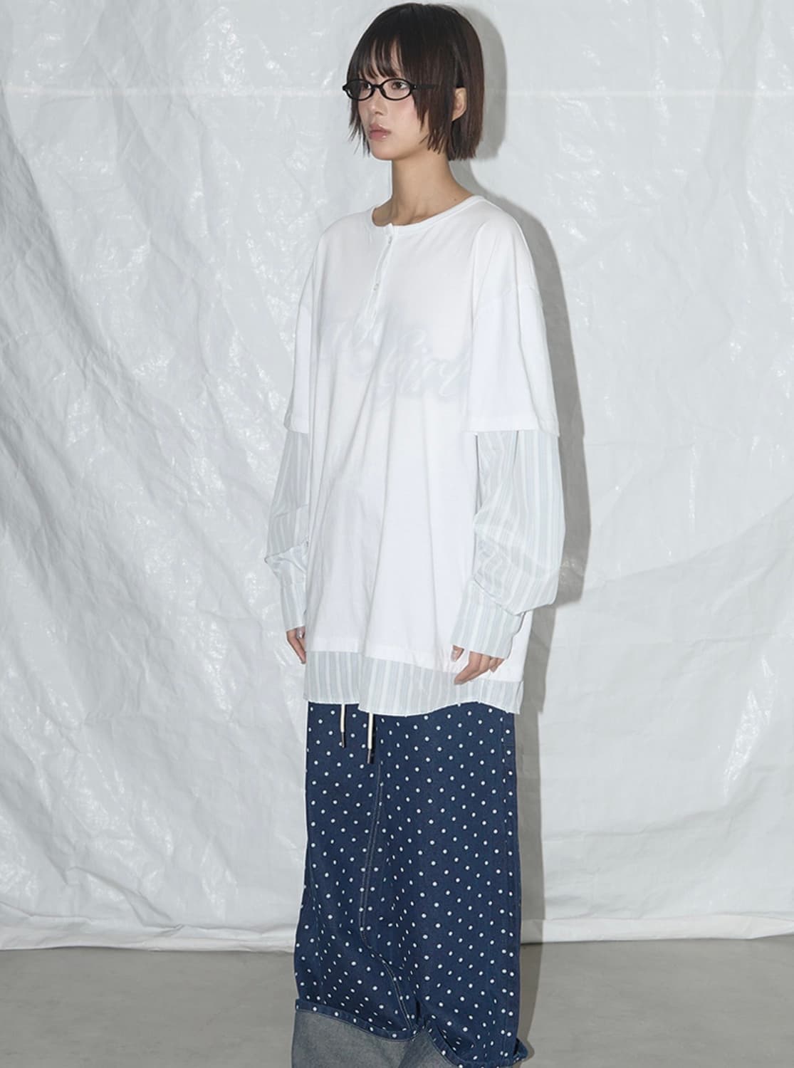 팬시클럽 베이비걸 스트라이프 레이어드 롱슬리브 화이트 상품이미지1