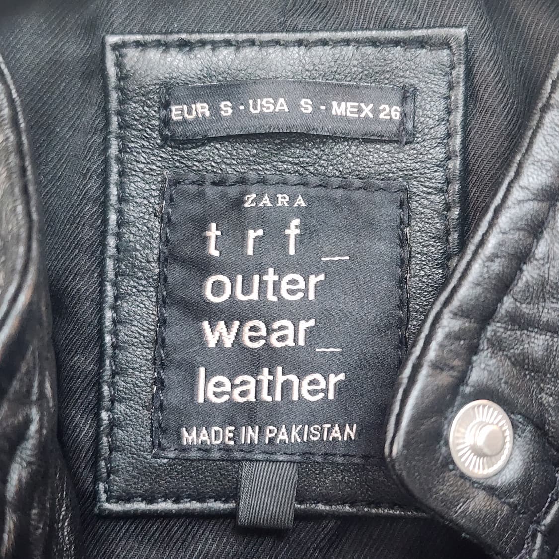 자라 trf 블랙 가죽 라이더 자켓 상품이미지3