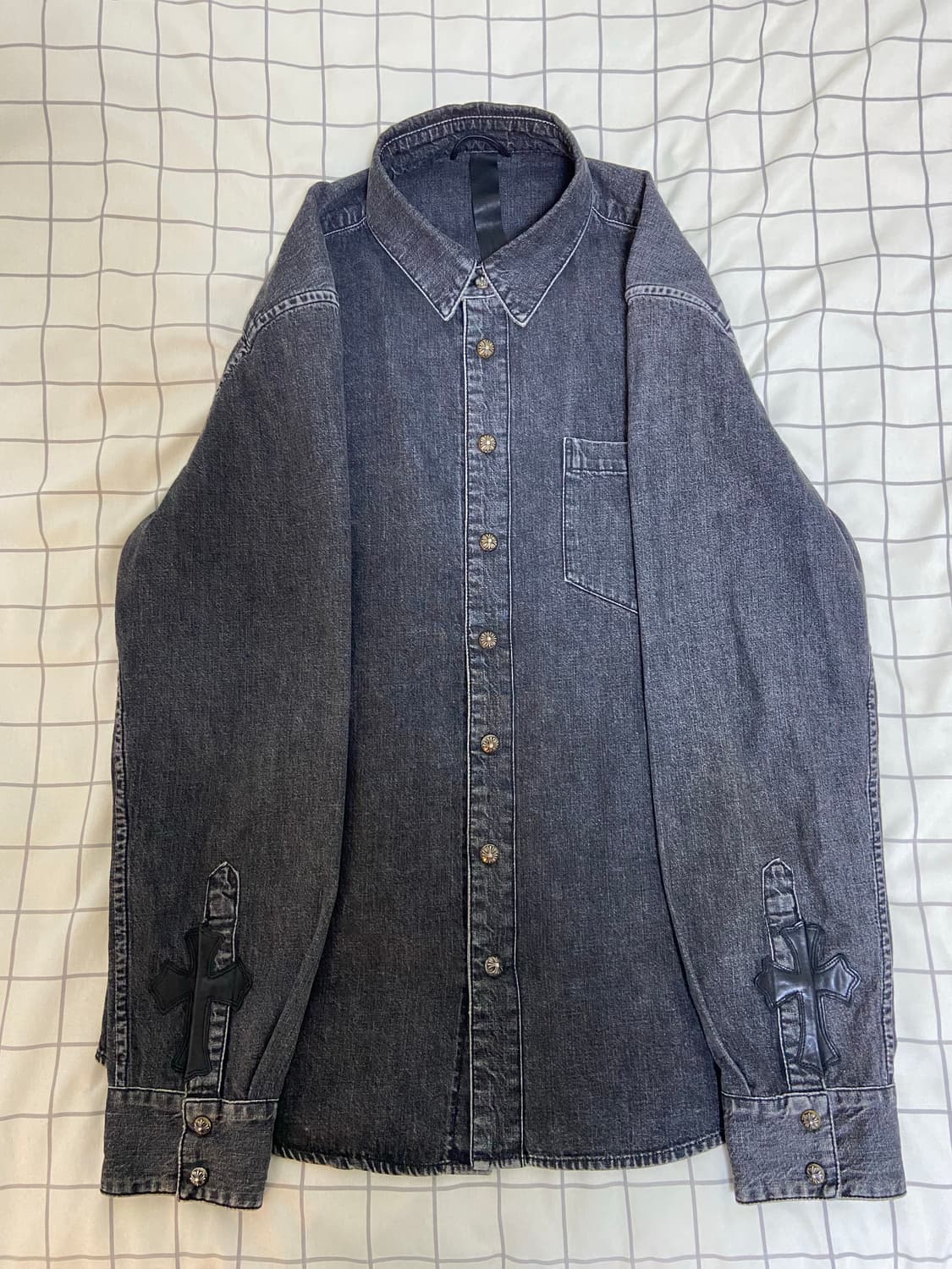 크롬하츠 레더패치 데님자켓 사이즈 m 상품이미지1