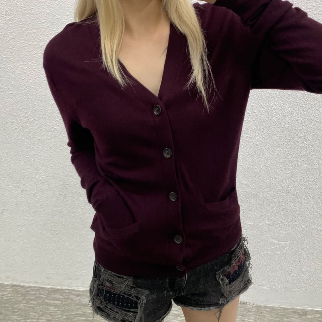 폴로 랄프로렌 버건디 가디건 XS 상품이미지1