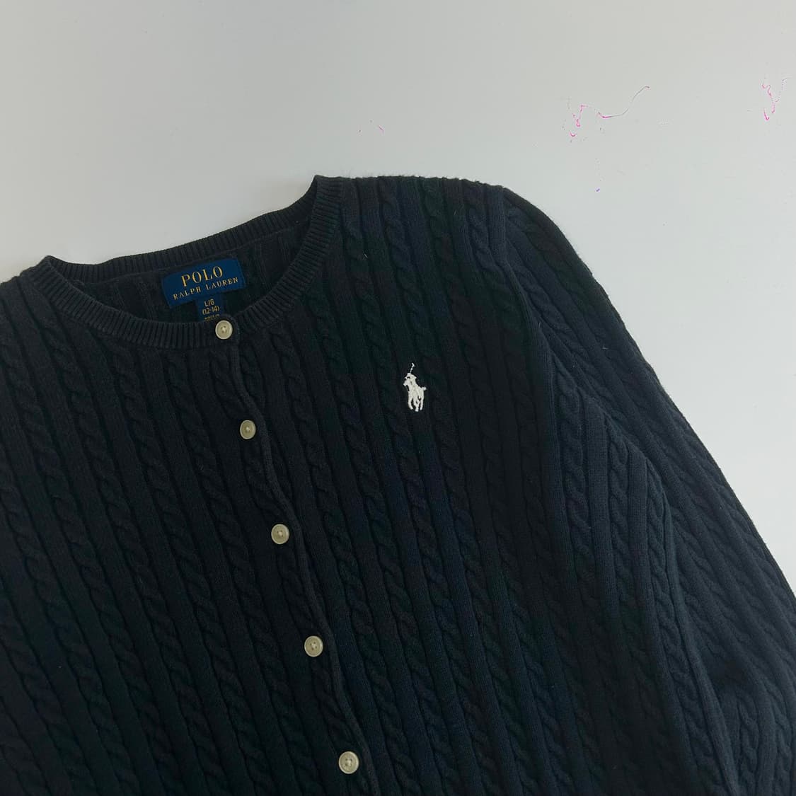 Polo 폴로 화이트포니 네이비 케이블 가디건 상품이미지4