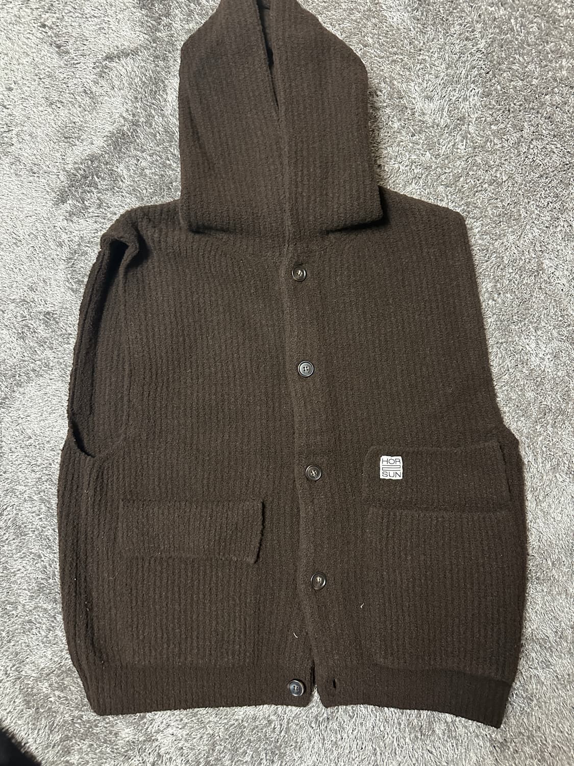 홀리선 아콘 후디 니트 베스트 브라운 M 사이즈 상품이미지2