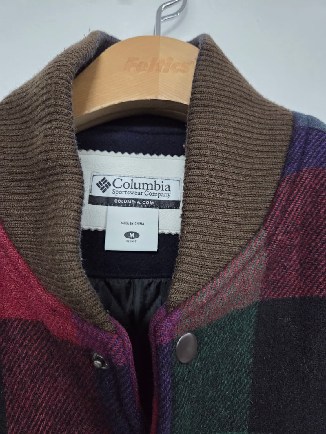 컬럼비아 울 레더 바시티 자켓 봄버점퍼 블루종 상품이미지4