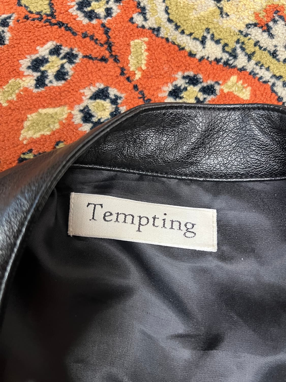 [FREE] TEMPTING 비건레더 배색 레이싱 자켓 상품이미지4