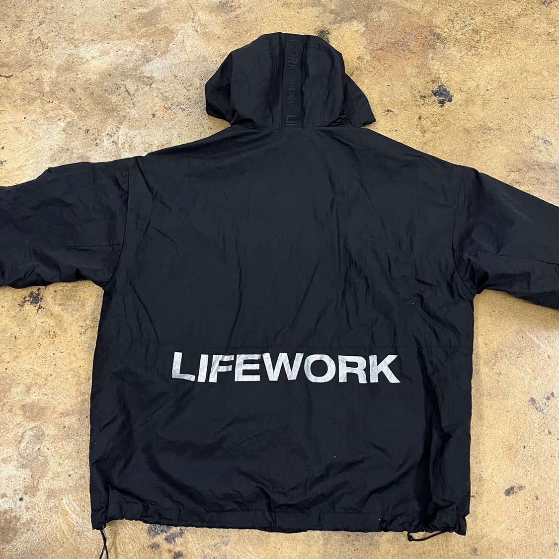 [정품/M] 라이프워크 블랙 바람막이 후드집업 b19 상품이미지4