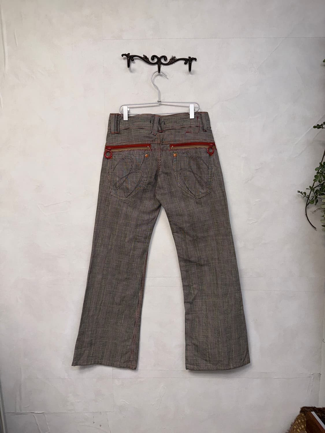 Gray glen check bootscut pants  상품이미지4
