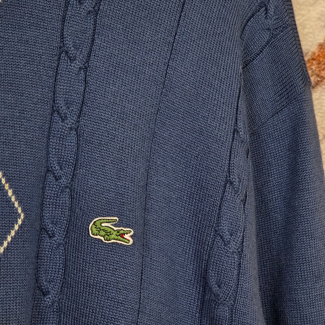라코스테 블루 노르딕패턴 꽈배기 니트  상품이미지3