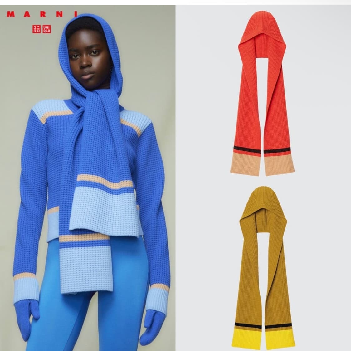 유니클로 x 마르니 후드 목도리 상품이미지5