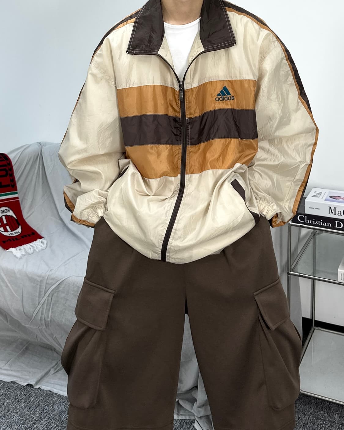 아디다스 00s 베이지 배색 바람막이 상품이미지2
