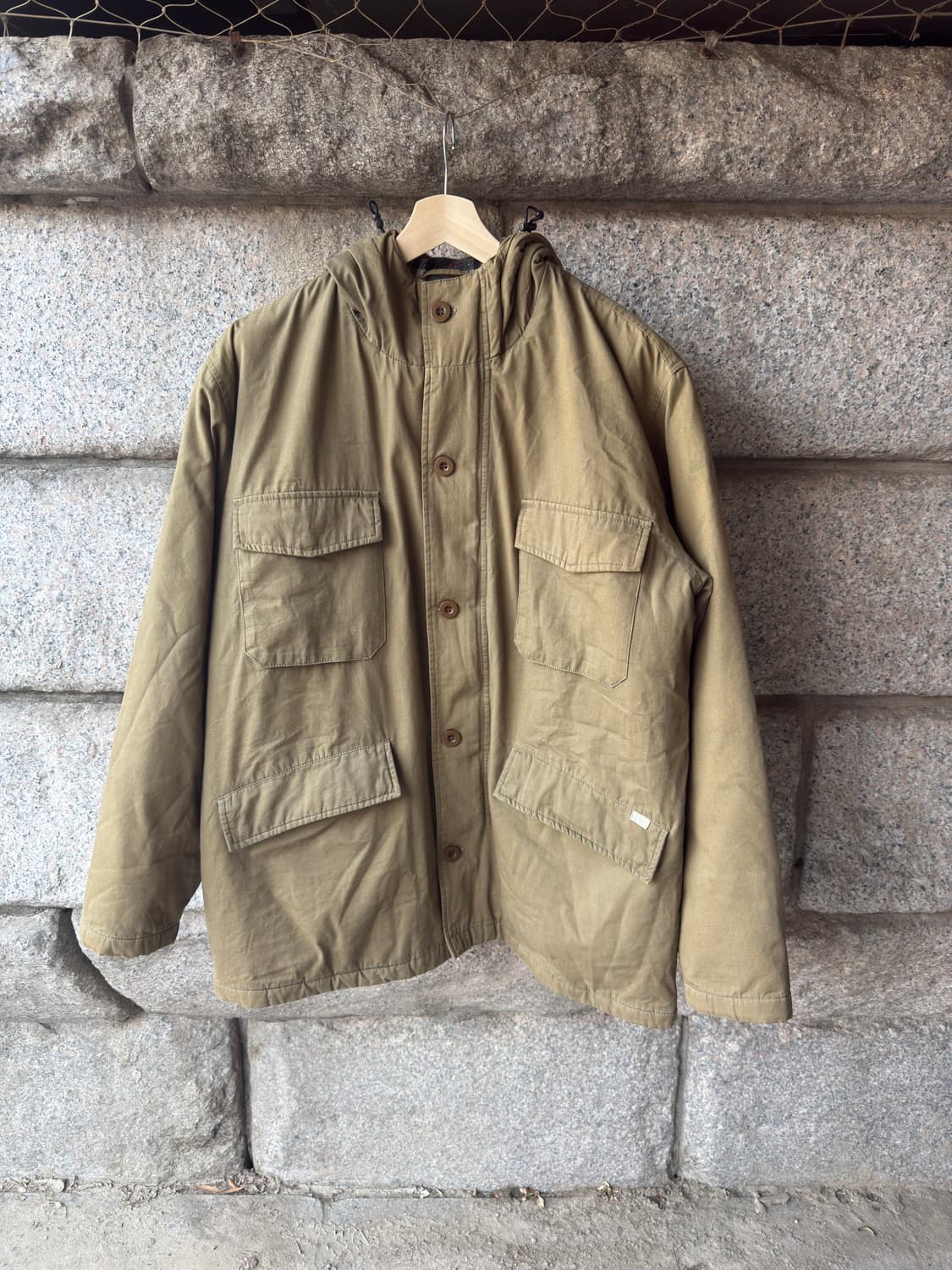 00년대 초반 올드 스투시 버버리 체크 마운틴 파카 상품이미지1