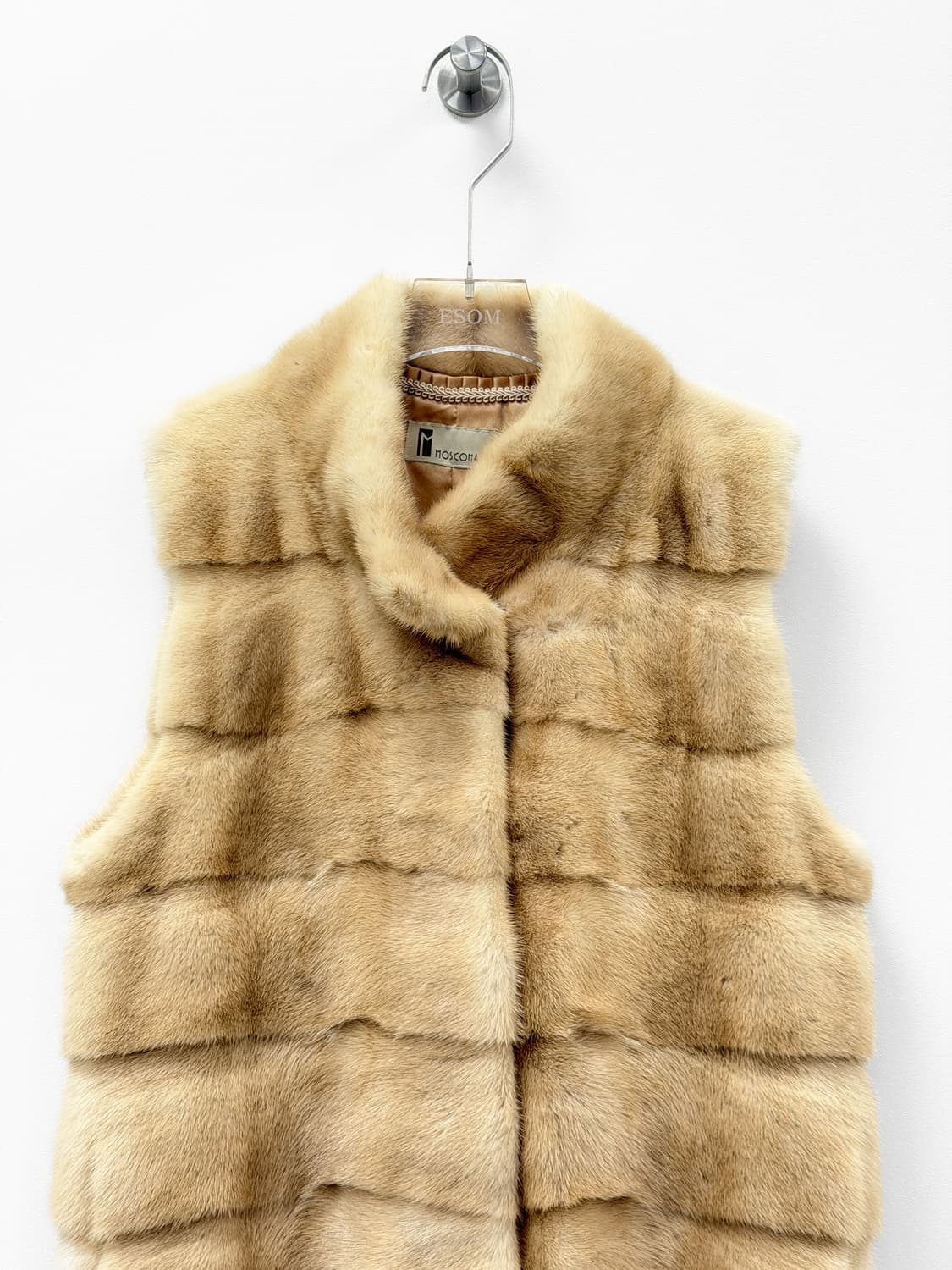 모스코나 NAFA 밍크 아이보리 호라이즌탈 퍼 베스트 상품이미지2