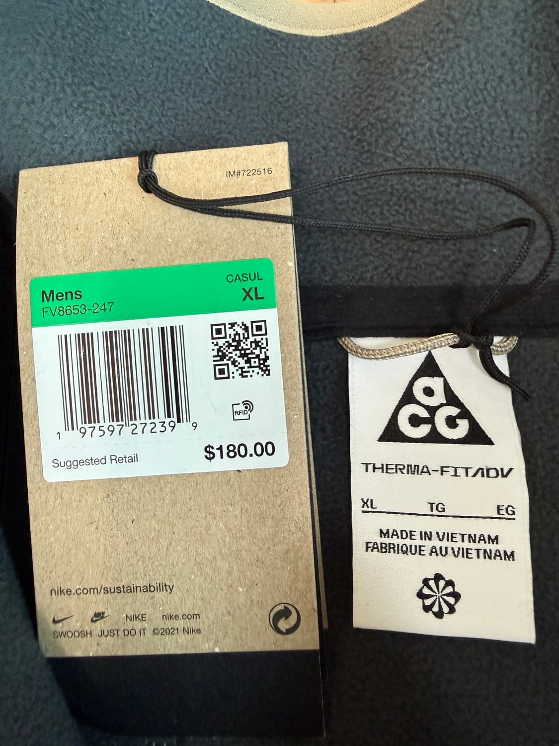 [XL] 나이키 acg 캔웰 글레이셔 써마핏 adv 윈드프루프 자켓 카키 상품이미지2