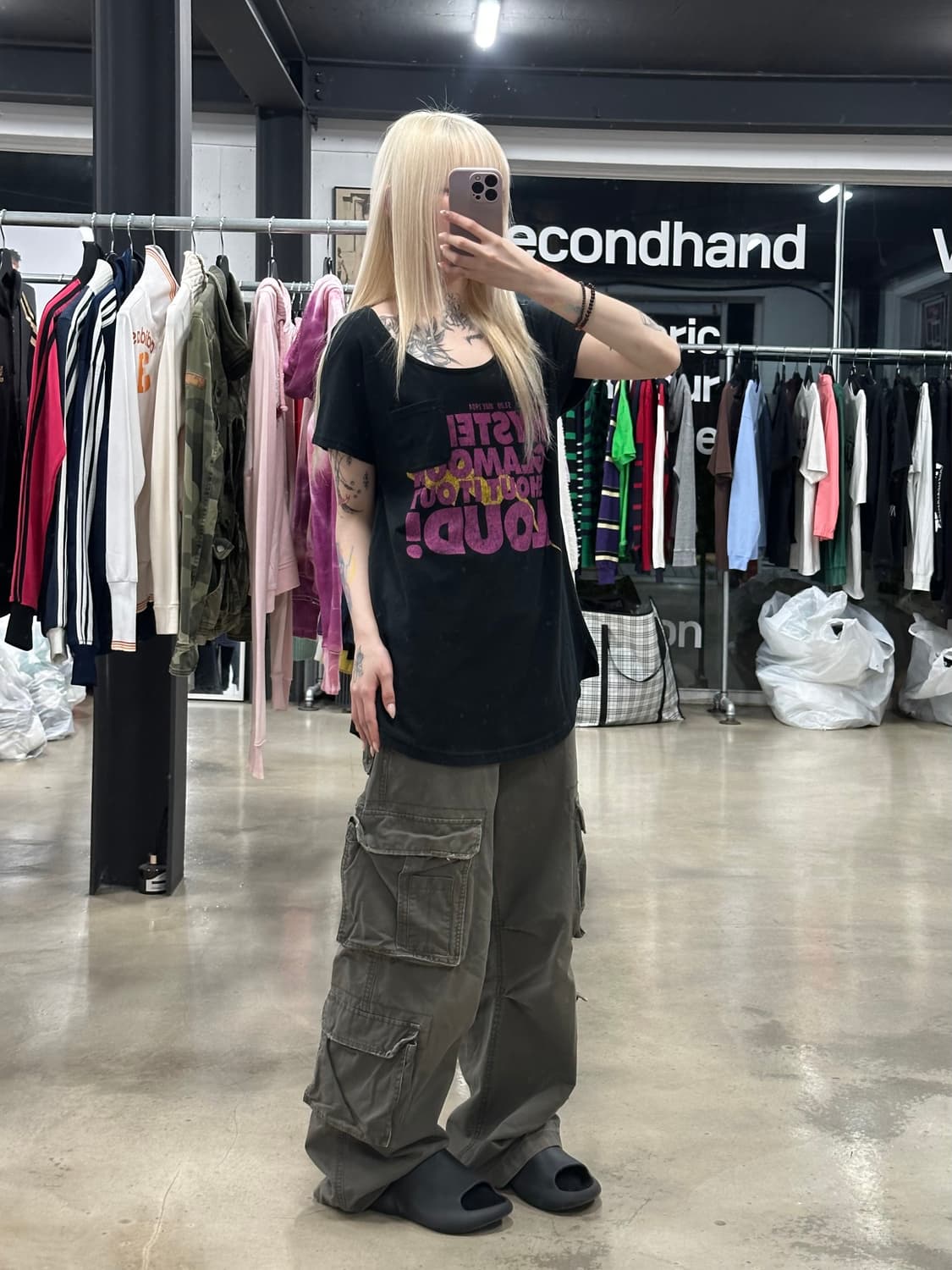 히스테릭 글래머 포켓 shout it out loud! 반팔 슬리브 상품이미지2