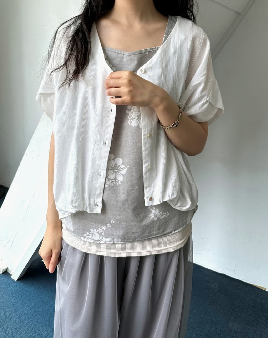 Design pattern cotton sleeveless top 상품이미지6
