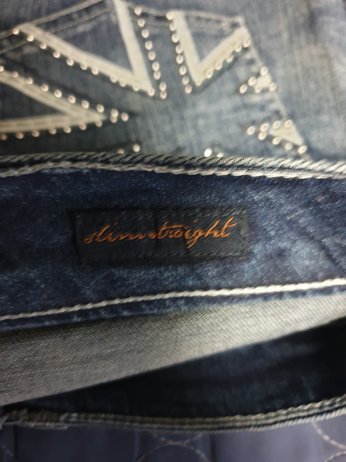 (빈티지) 세븐진 슬림 스트레이트 워싱 스트레치 데님팬츠 인디고 (32) 상품이미지5