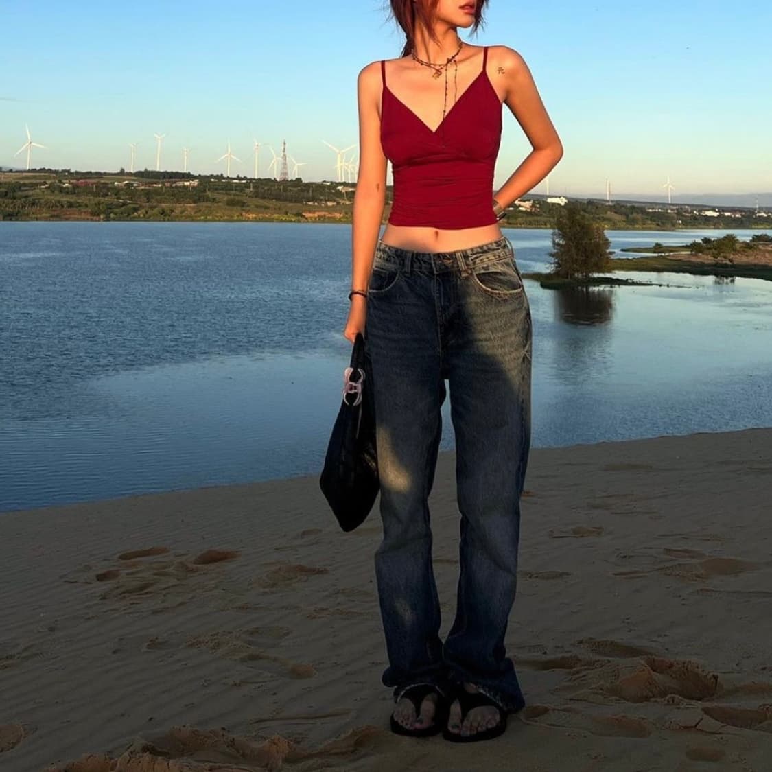 자라 TRF 로우라이즈 데님 진 36 상품이미지3