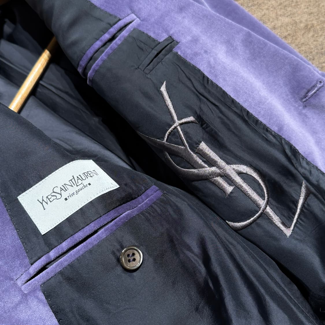 YSL 입생로랑 이태리 바이올렛 벨벳 블레이저 자켓 L 상품이미지2
