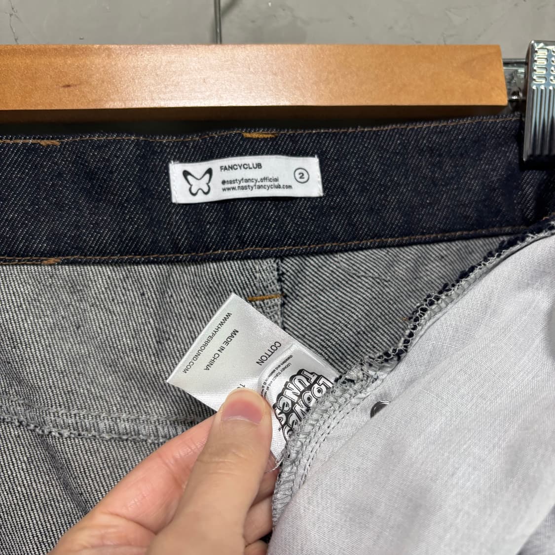 팬시클럽 트위티 오버 와이드 생지데님 팬츠 상품이미지2