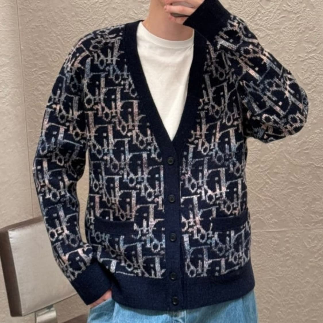 [S+급/M] 디올 오블리크 울 자카드 가디건 상품이미지7