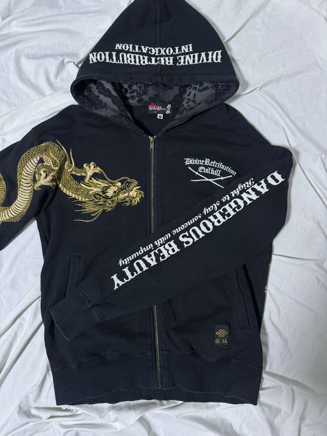 Divine retribution 프린트 후드집업 게이샤 용 에드하디 상품이미지5