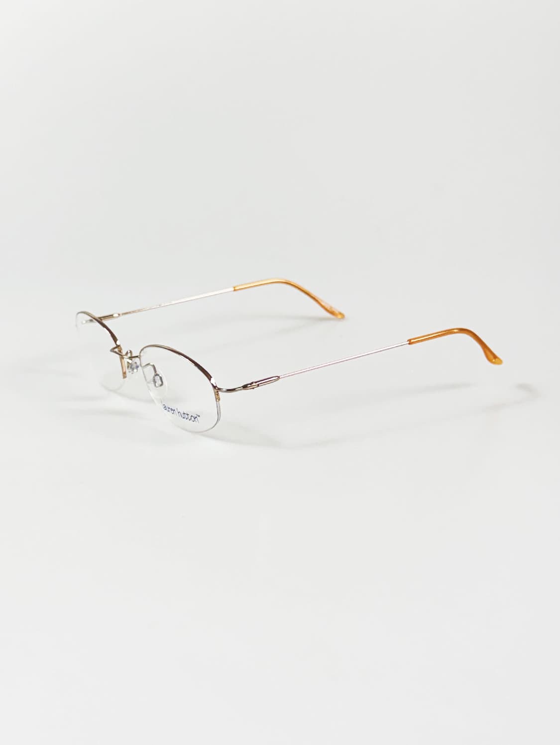 90s LAUREN HUTTON 골드 반무테 스퀘어 메탈 빈티지 안경 상품이미지3