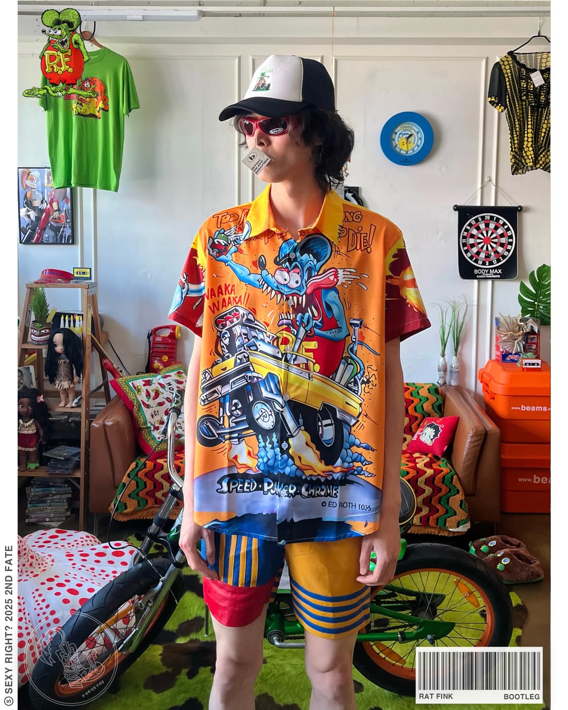 Vintage Rat Fink Full Printed 1/2 Shirt 상품이미지1