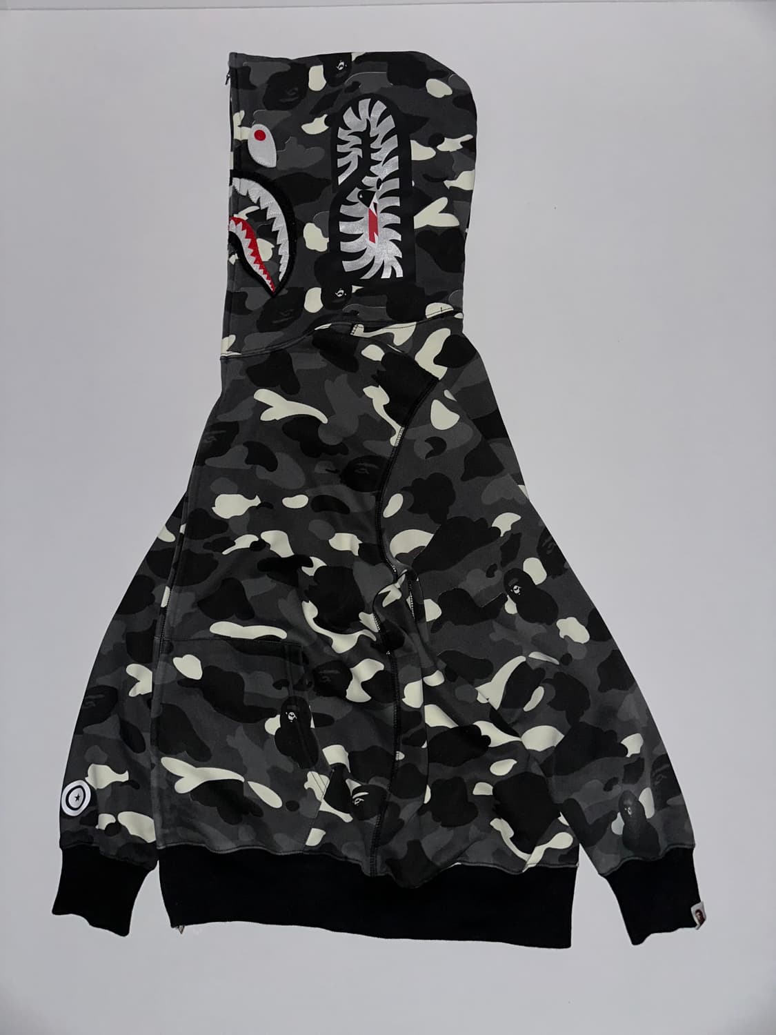 베이프 샤크 후드집업 카모 L 상품이미지2