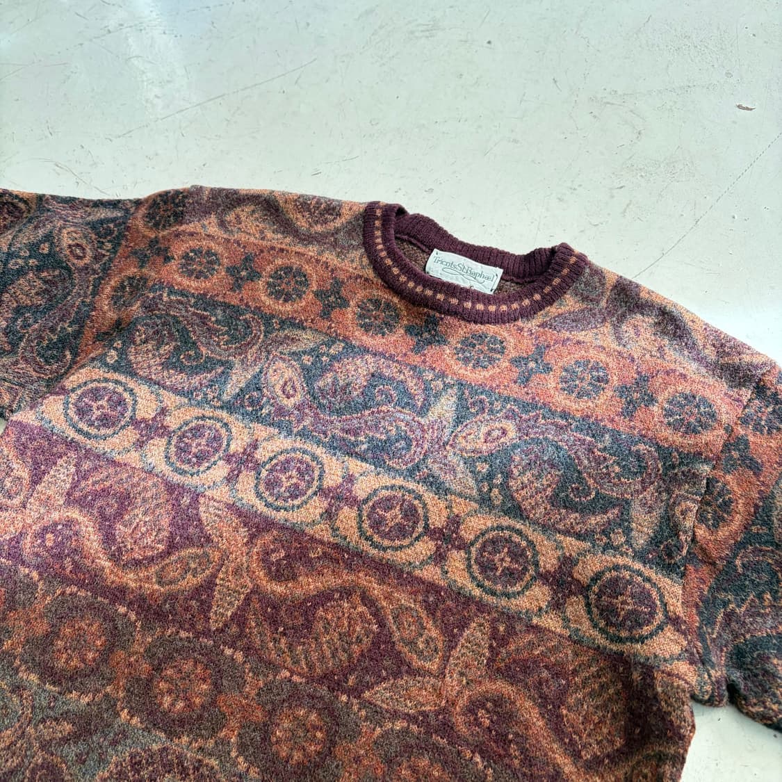 90s Tricots St Raphael 빈티지 에스닉 니트 스웨터 M 상품이미지4