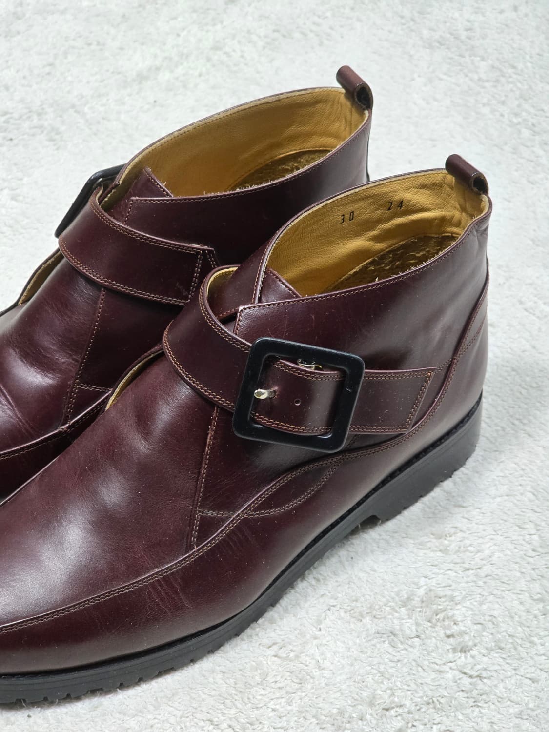 Rabokigoshi 라보키고시 블랙 가죽 버클 앵클 부츠 235 상품이미지2