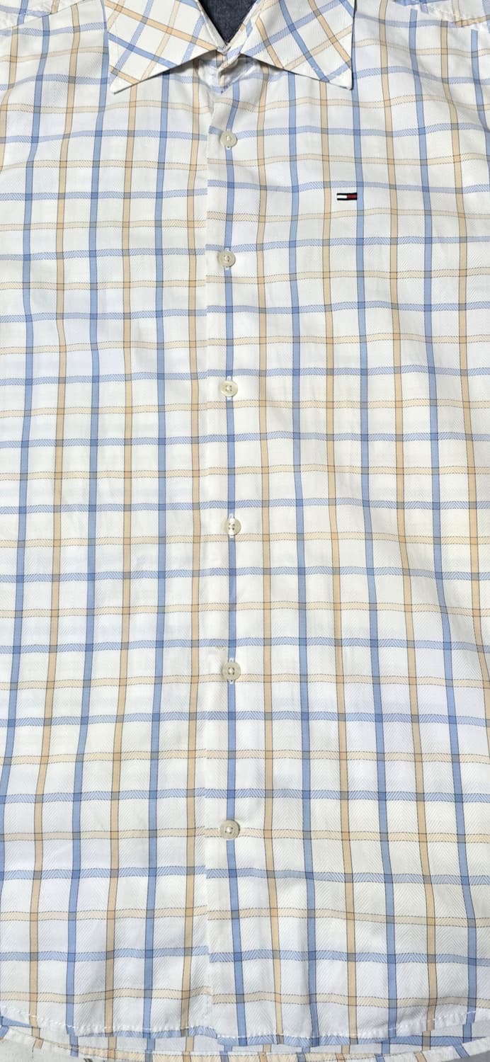타미힐피거 데님 체크 반팔 셔츠 M 상품이미지5