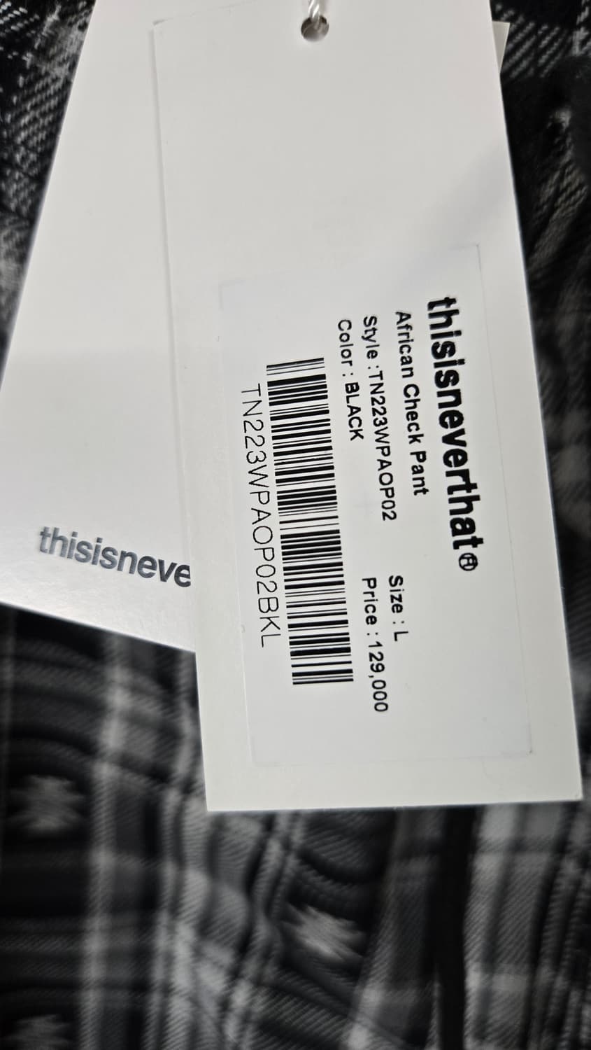 새상품)디스이즈네버댓 아프리칸 체크팬츠 상품이미지6