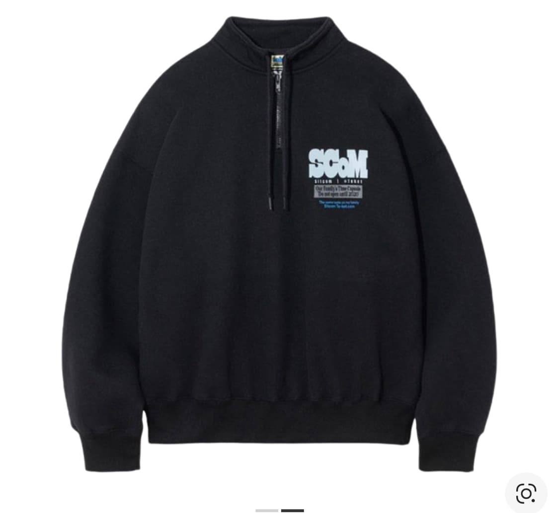 테켓 엔딩 하프 집업 스웨트셔츠 블랙 상품이미지1
